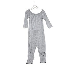Blue  and gray l jumpsuit open knees scoop neck no size maybe medium